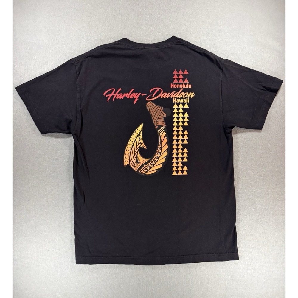 Black Harley-Davidson Men's Makau T-Shirt from Honolulu, Hawaii Size Large